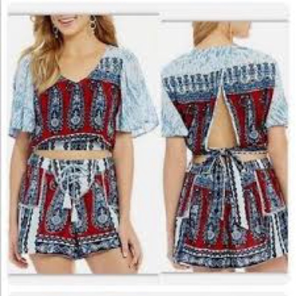 Patrons of Peace womens medium TOP ONLY M open back tie excellent condition